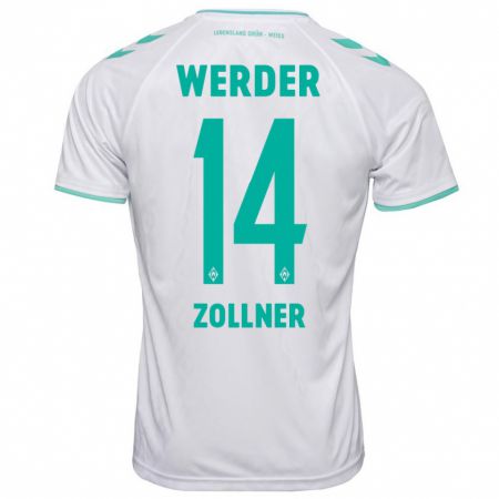 Kandiny Bambino Maglia Adrian Zollner #14 Bianco Kit Gara Away 2023/24 Maglietta