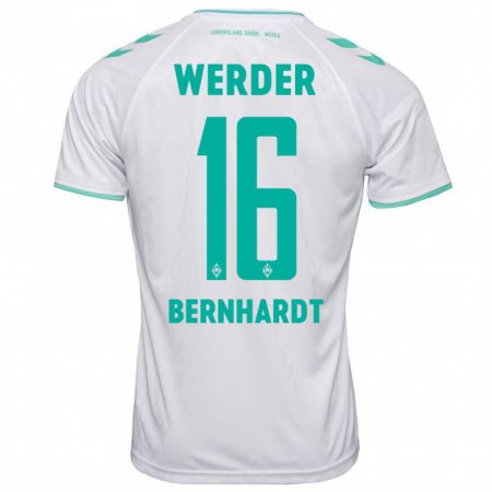 Kandiny Bambino Maglia Emilie Bernhardt #16 Bianco Kit Gara Away 2023/24 Maglietta