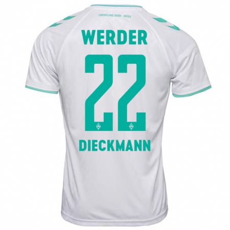 Kandiny Bambino Maglia Rieke Dieckmann #22 Bianco Kit Gara Away 2023/24 Maglietta