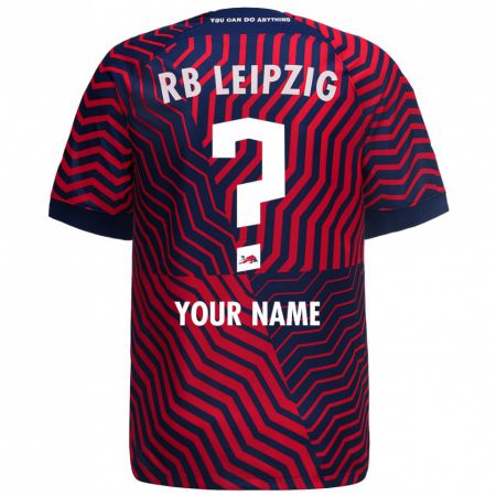 Kandiny Bambino Maglia Il Tuo Nome #0 Blu Rosso Kit Gara Away 2023/24 Maglietta