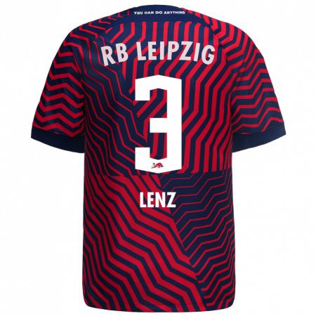 Kandiny Bambino Maglia Christopher Lenz #3 Blu Rosso Kit Gara Away 2023/24 Maglietta