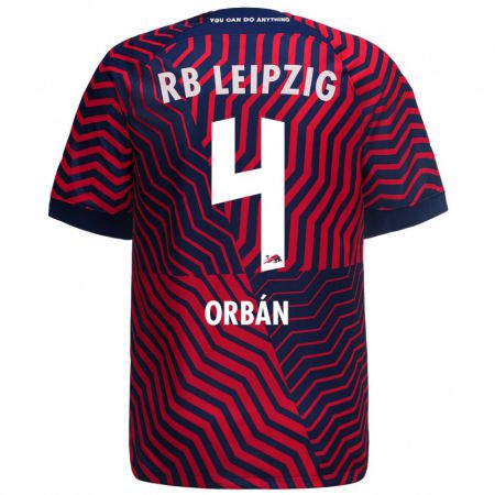 Kandiny Bambino Maglia Willi Orbán #4 Blu Rosso Kit Gara Away 2023/24 Maglietta