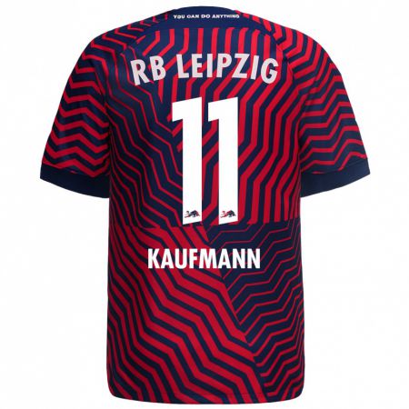 Kandiny Niño Camiseta Tino Kaufmann #11 Azul Rojo 2ª Equipación 2023/24 La Camisa