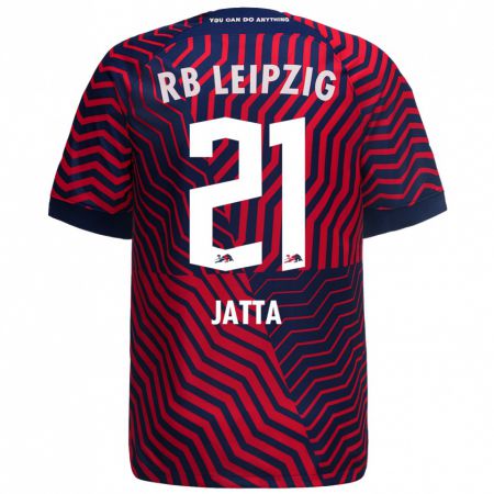 Kandiny Bambino Maglia Nuha Jatta #21 Blu Rosso Kit Gara Away 2023/24 Maglietta