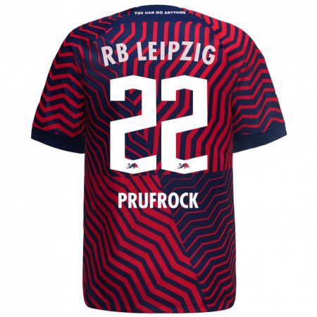 Kandiny Bambino Maglia Silas Prüfrock #22 Blu Rosso Kit Gara Away 2023/24 Maglietta