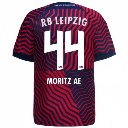 Kandiny Bambino Maglia Moritz Aé #44 Blu Rosso Kit Gara Away 2023/24 Maglietta