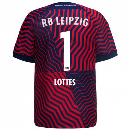 Kandiny Bambino Maglia Benjamin Lottes #1 Blu Rosso Kit Gara Away 2023/24 Maglietta