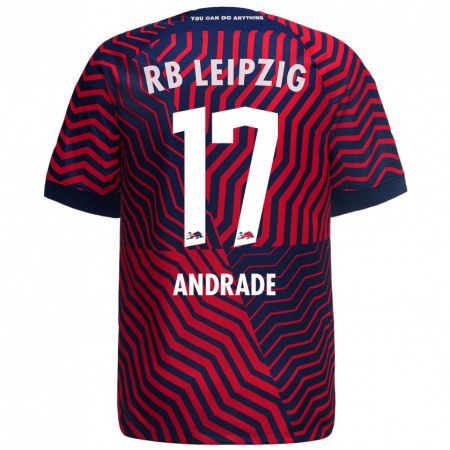 Kandiny Bambino Maglia Lydia Andrade #17 Blu Rosso Kit Gara Away 2023/24 Maglietta