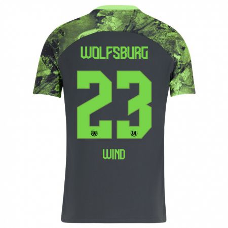 Kandiny Kinder Jonas Wind #23 Dunkelgrau Auswärtstrikot Trikot 2023/24 T-Shirt Österreich