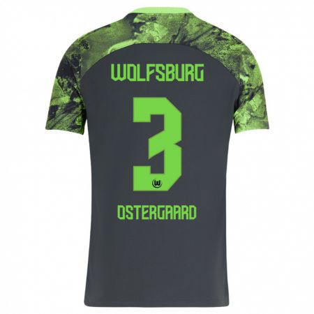 Kandiny Niño Camiseta Christian Östergaard #3 Gris Oscuro 2ª Equipación 2023/24 La Camisa México