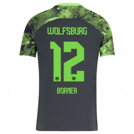 Kandiny Bambino Maglia Benedikt Börner #12 Grigio Scuro Kit Gara Away 2023/24 Maglietta