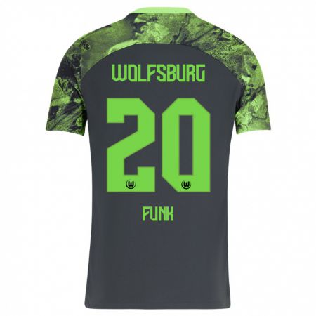 Kandiny Kinder Jonah Funk #20 Dunkelgrau Auswärtstrikot Trikot 2023/24 T-Shirt Österreich