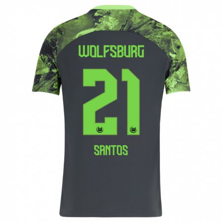 Kandiny Kinder Leonardo Santos #21 Dunkelgrau Auswärtstrikot Trikot 2023/24 T-Shirt Österreich