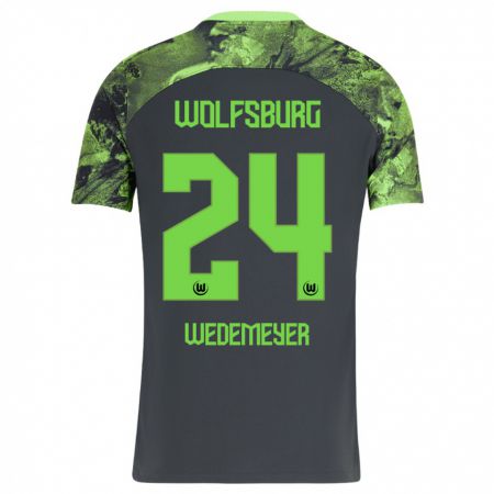 Kandiny Bambino Maglia Joelle Wedemeyer #24 Grigio Scuro Kit Gara Away 2023/24 Maglietta