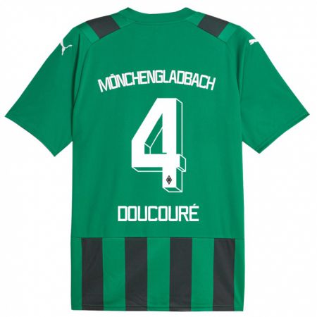 Kandiny Bambino Maglia Mamadou Doucouré #4 Nero Verde Kit Gara Away 2023/24 Maglietta