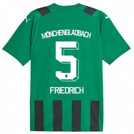 Kandiny Bambino Maglia Marvin Friedrich #5 Nero Verde Kit Gara Away 2023/24 Maglietta