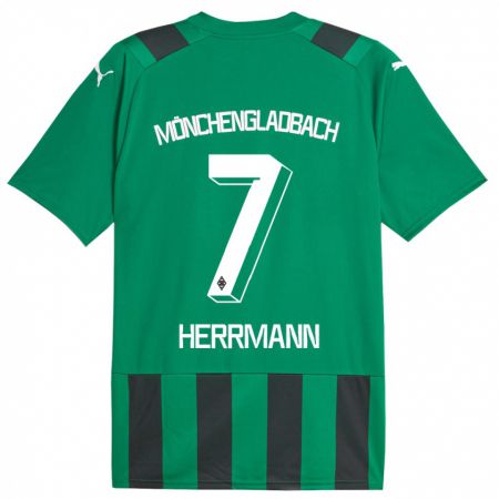 Kandiny Kinderen Patrick Herrmann #7 Zwart Groen Uitshirt Uittenue 2023/24 T-Shirt België