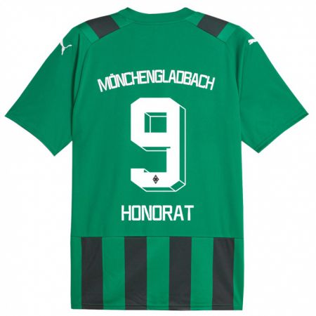 Kandiny Bambino Maglia Franck Honorat #9 Nero Verde Kit Gara Away 2023/24 Maglietta