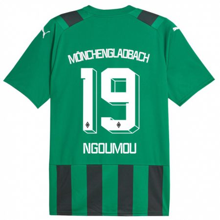 Kandiny Bambino Maglia Nathan Ngoumou #19 Nero Verde Kit Gara Away 2023/24 Maglietta