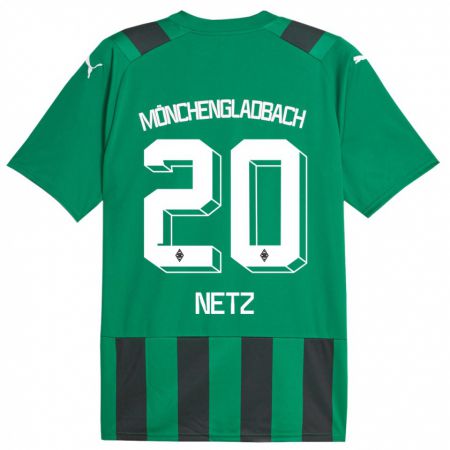 Kandiny Bambino Maglia Luca Netz #20 Nero Verde Kit Gara Away 2023/24 Maglietta