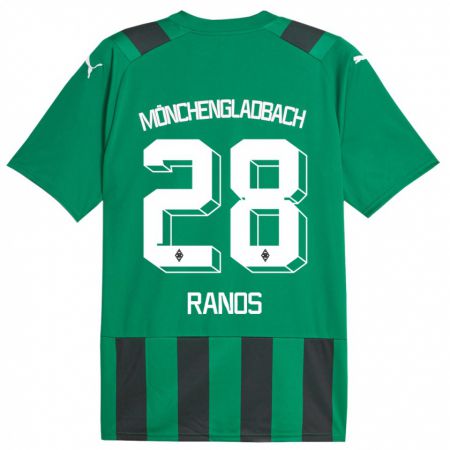 Kandiny Kinderen Grant-Leon Ranos #28 Zwart Groen Uitshirt Uittenue 2023/24 T-Shirt België