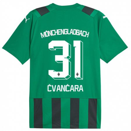 Kandiny Bambino Maglia Tomas Cvancara #31 Nero Verde Kit Gara Away 2023/24 Maglietta