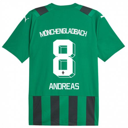 Kandiny Bambino Maglia Noah Andreas #8 Nero Verde Kit Gara Away 2023/24 Maglietta