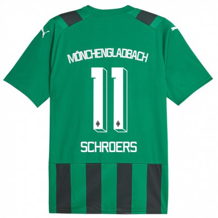 Kandiny Kinder Mika Schroers #11 Schwarz Grün Auswärtstrikot Trikot 2023/24 T-Shirt Österreich