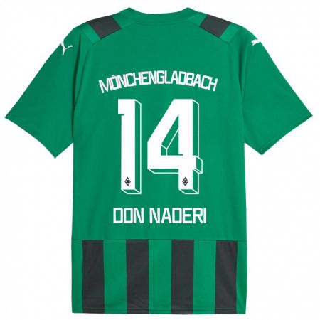 Kandiny Kinderen Ryan Don Naderi #14 Zwart Groen Uitshirt Uittenue 2023/24 T-Shirt België