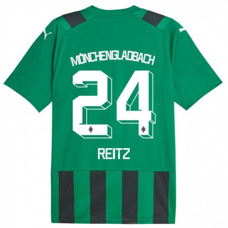 Kandiny Kinder Tony Reitz #24 Schwarz Grün Auswärtstrikot Trikot 2023/24 T-Shirt Österreich