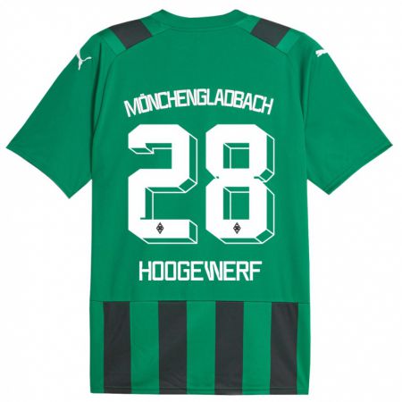 Kandiny Kinder Dillon Hoogewerf #28 Schwarz Grün Auswärtstrikot Trikot 2023/24 T-Shirt Österreich