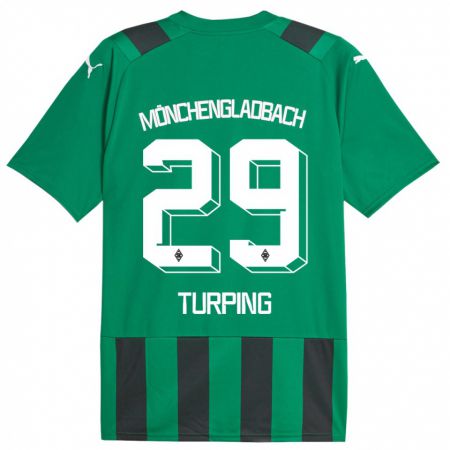 Kandiny Kinder Selim Turping #29 Schwarz Grün Auswärtstrikot Trikot 2023/24 T-Shirt Österreich