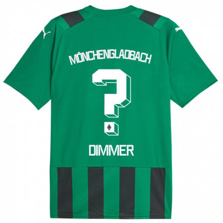 Kandiny Bambino Maglia Florian Dimmer #0 Nero Verde Kit Gara Away 2023/24 Maglietta