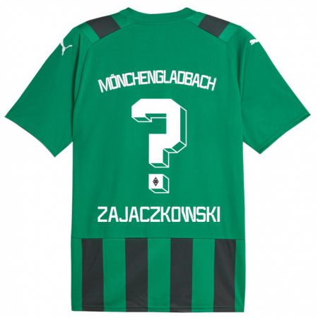 Kandiny Bambino Maglia Vincent Zajaczkowski #0 Nero Verde Kit Gara Away 2023/24 Maglietta