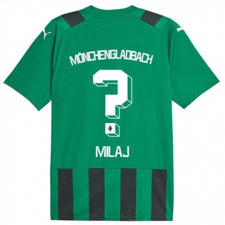 Kandiny Bambino Maglia Adonis Milaj #0 Nero Verde Kit Gara Away 2023/24 Maglietta