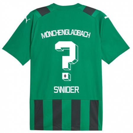 Kandiny Bambino Maglia Niklas Swider #0 Nero Verde Kit Gara Away 2023/24 Maglietta