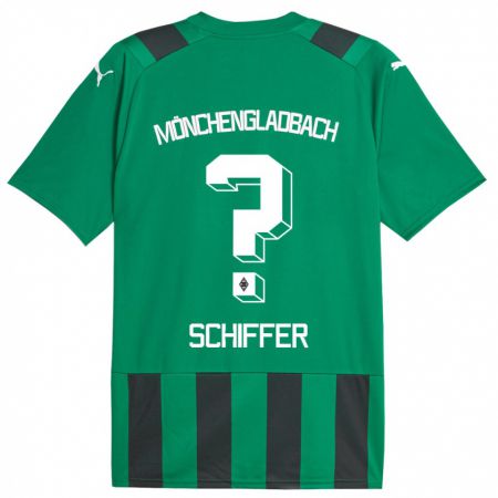 Kandiny Bambino Maglia Ben Schiffer #0 Nero Verde Kit Gara Away 2023/24 Maglietta