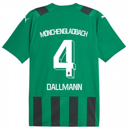 Kandiny Bambino Maglia Pauline Dallmann #4 Nero Verde Kit Gara Away 2023/24 Maglietta