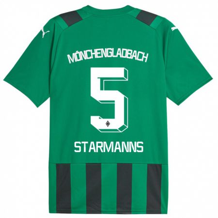 Kandiny Bambino Maglia Sandra Starmanns #5 Nero Verde Kit Gara Away 2023/24 Maglietta