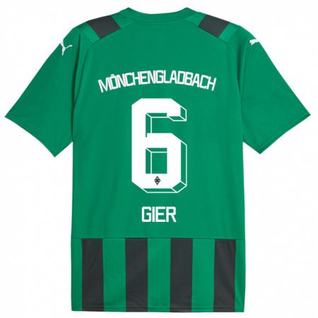 Kandiny Bambino Maglia Madeline Gier #6 Nero Verde Kit Gara Away 2023/24 Maglietta