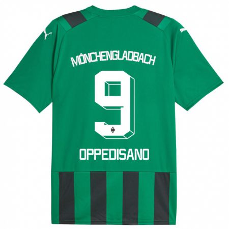 Kandiny Bambino Maglia Valentina Oppedisano #9 Nero Verde Kit Gara Away 2023/24 Maglietta