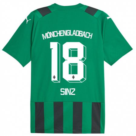 Kandiny Bambino Maglia Michelle Sinz #18 Nero Verde Kit Gara Away 2023/24 Maglietta