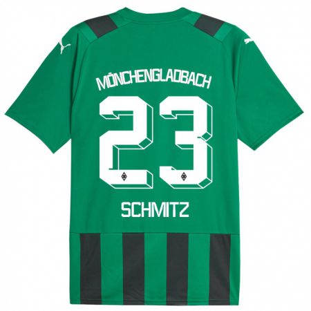 Kandiny Bambino Maglia Sarah Schmitz #23 Nero Verde Kit Gara Away 2023/24 Maglietta