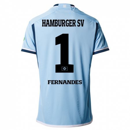 Kandiny Bambino Maglia Daniel Heuer Fernandes #1 Blu Kit Gara Away 2023/24 Maglietta