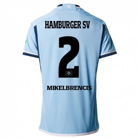 Kandiny Bambino Maglia William Mikelbrencis #2 Blu Kit Gara Away 2023/24 Maglietta