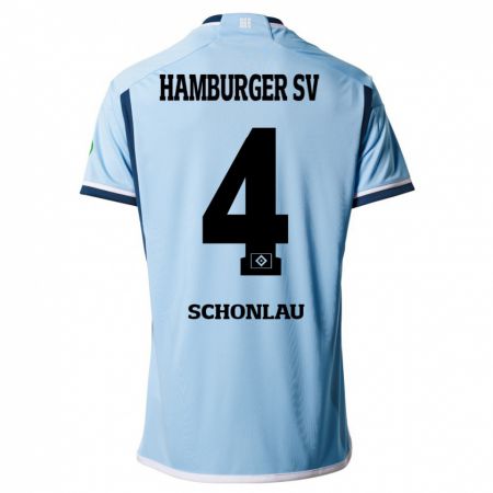 Kandiny Kinder Sebastian Schonlau #4 Blau Auswärtstrikot Trikot 2023/24 T-Shirt Österreich