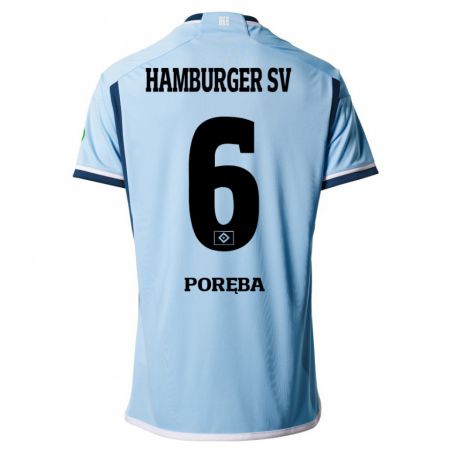 Kandiny Bambino Maglia Lukasz Poreba #6 Blu Kit Gara Away 2023/24 Maglietta