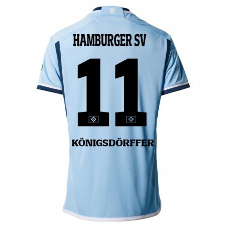 Kandiny Bambino Maglia Ransford Königsdörffer #11 Blu Kit Gara Away 2023/24 Maglietta