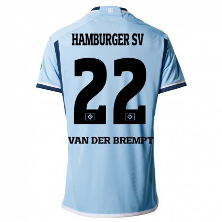 Kandiny Bambino Maglia Ignace Van Der Brempt #22 Blu Kit Gara Away 2023/24 Maglietta