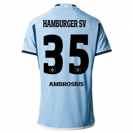 Kandiny Bambino Maglia Stephan Ambrosius #35 Blu Kit Gara Away 2023/24 Maglietta